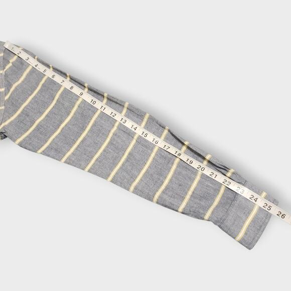 Marine Layer Alemany Mens Casual Button Up Shirt Gray Yellow Stripe Sz Medium - Picture 11 of 13